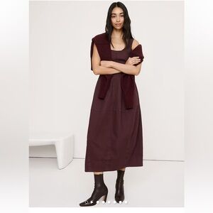 Banana republic stretch cotton barrel midi dress